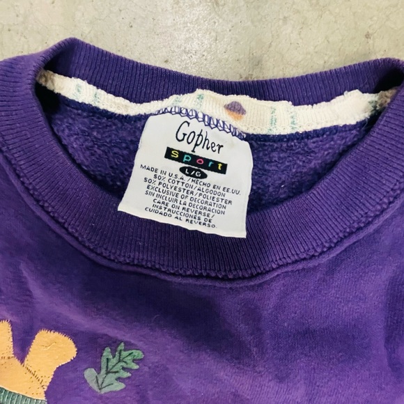 vintage 90s kitschy autumn teddy bear crewneck - Picture 4 of 5